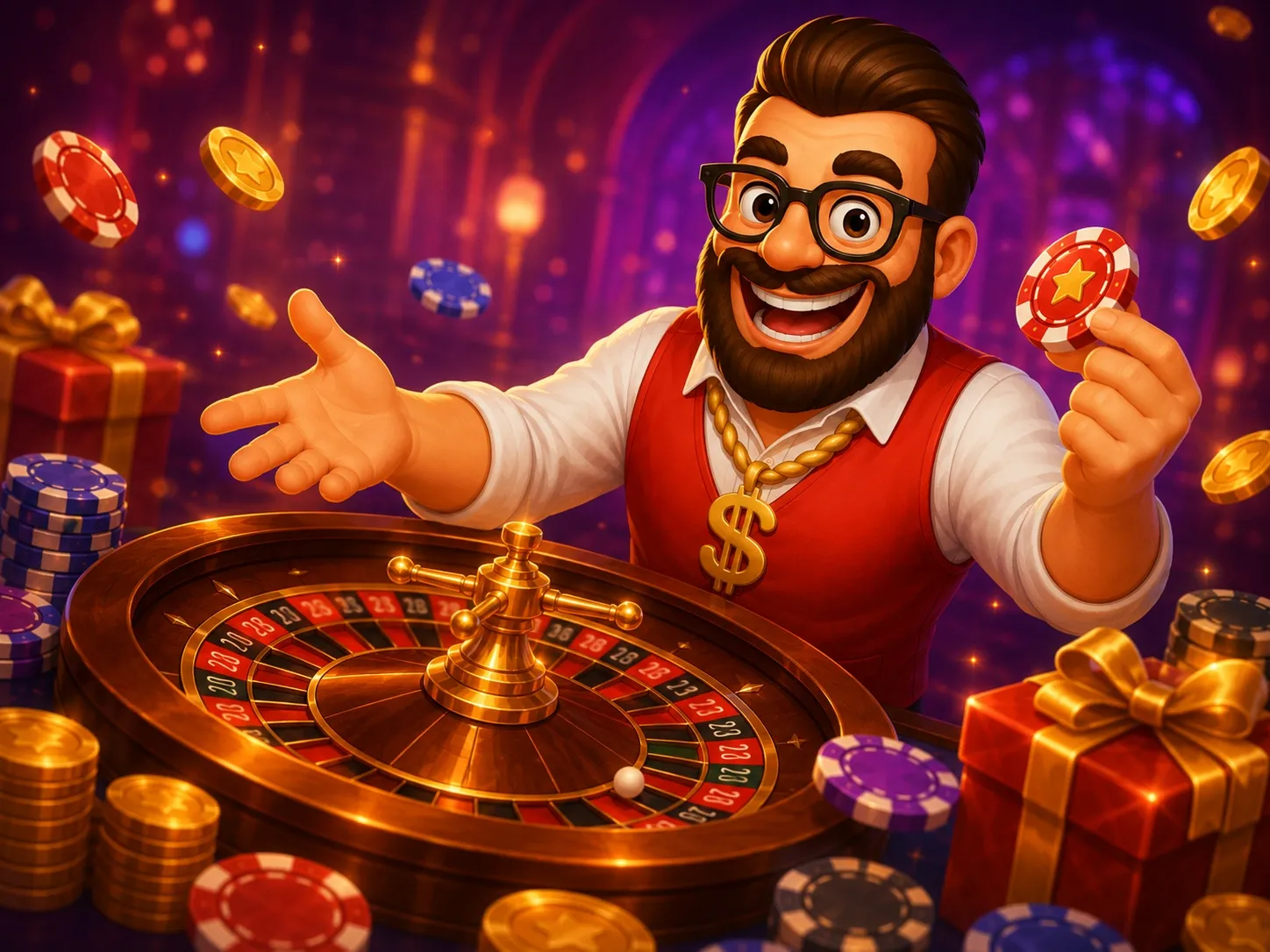 Golden Roulette Wheel Night